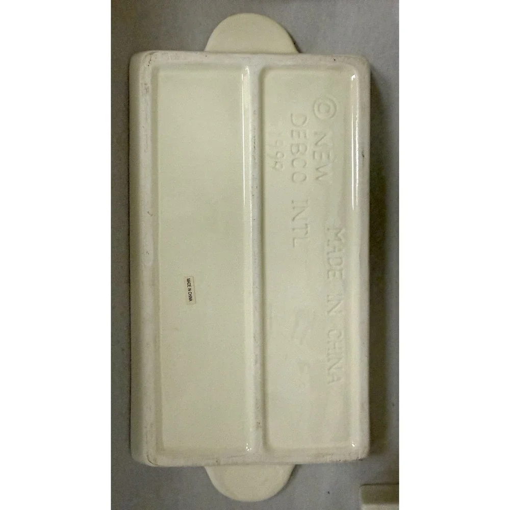 Rare VTG  1999 Debco Floral Ceramic 5 Bowl Serving Tray Platter Set Unused